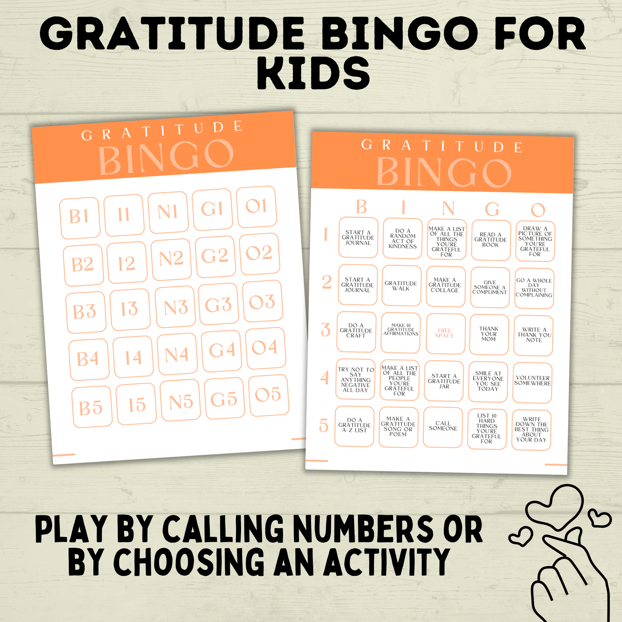 Gratitude Bingo for Kids | Bingo for Kids | Gratitude Game | Thanksgiving Game | Grateful Game | Thankful Game| PDF digital download