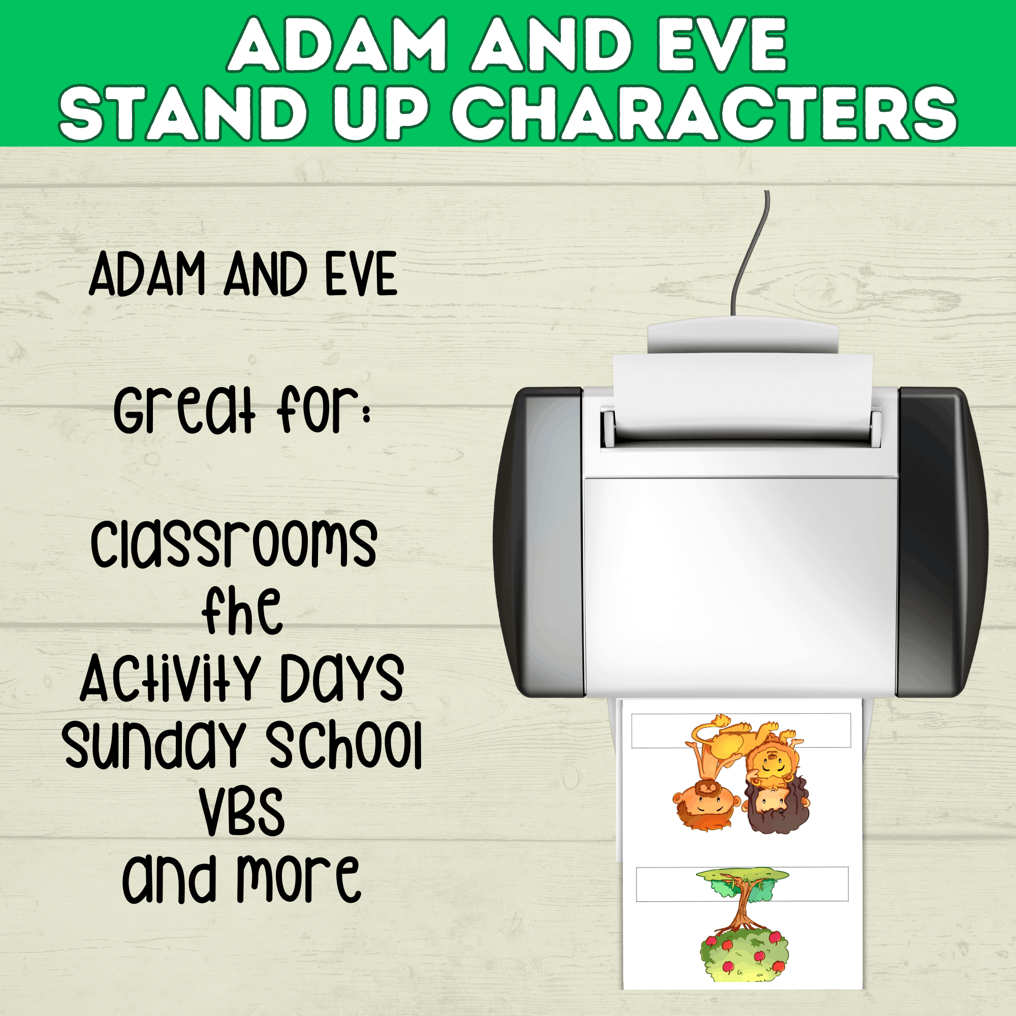 Adam and Eve Sin Puppet Craft, Forbidden Fruit, Tree of Knowledge, Genesis Activity for Kids