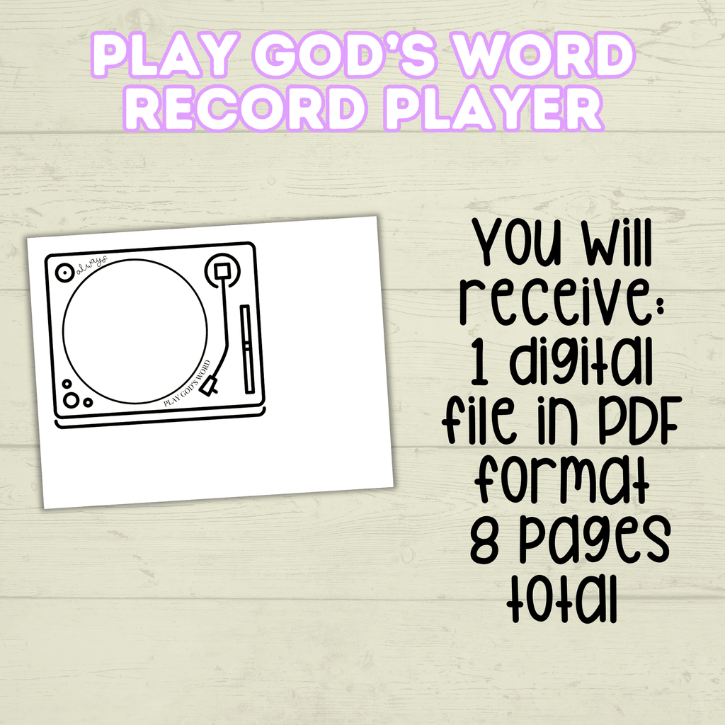 Sunday School Craft, Record Player Craft, God's Word Craft, Bible Craft, Scripture Craft, Bible Lesson, Christian Activity, Cut and Paste