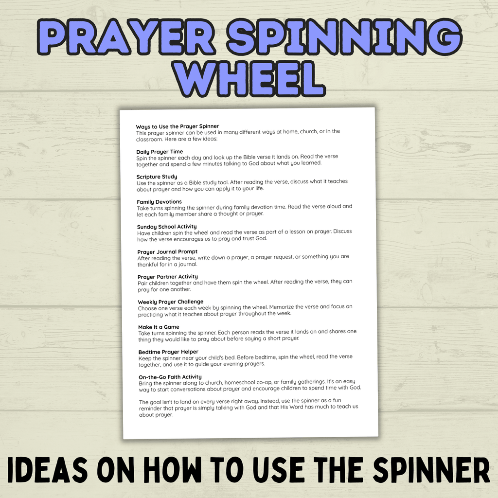 Prayer Spinner Craft, Prayer Craft for kids, Sunday School Craft, Bible Craft