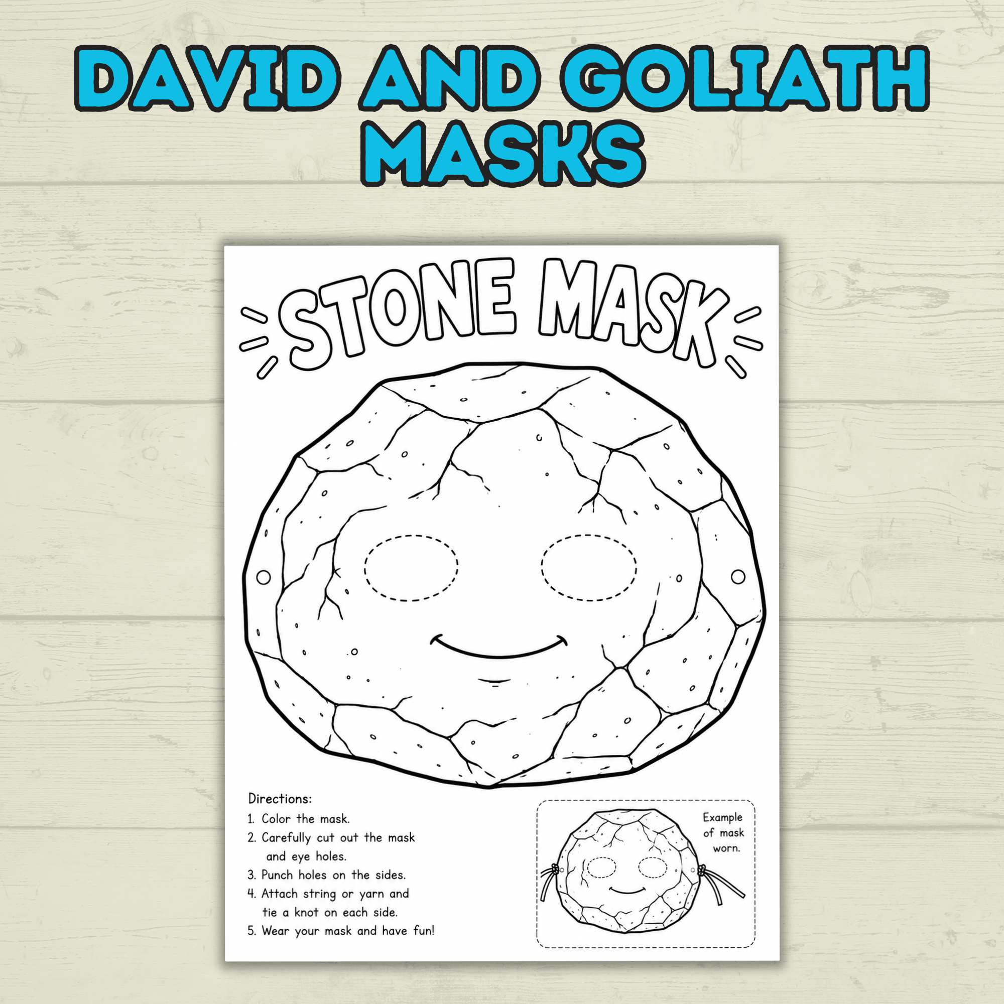 David and Goliath Masks, David Craft, Bible Story Craft, Christian Crafts, Homeschool, Bible Lesson, Sunday School