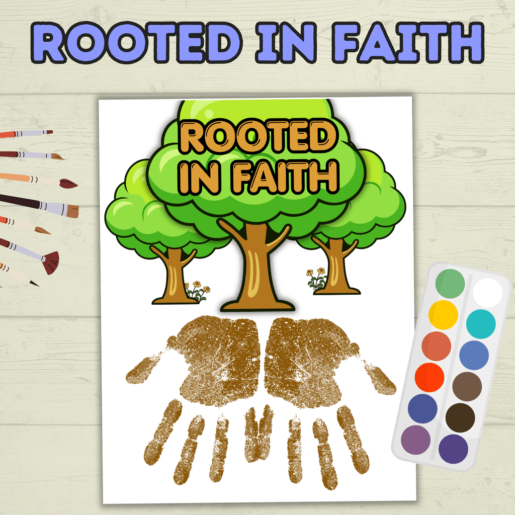 Faith Handprint Craft, Rooted In Faith Handprint Craft, Sunday School Craft, Bible Craft, Christian Craft, Homeschool, Preschool, VBS