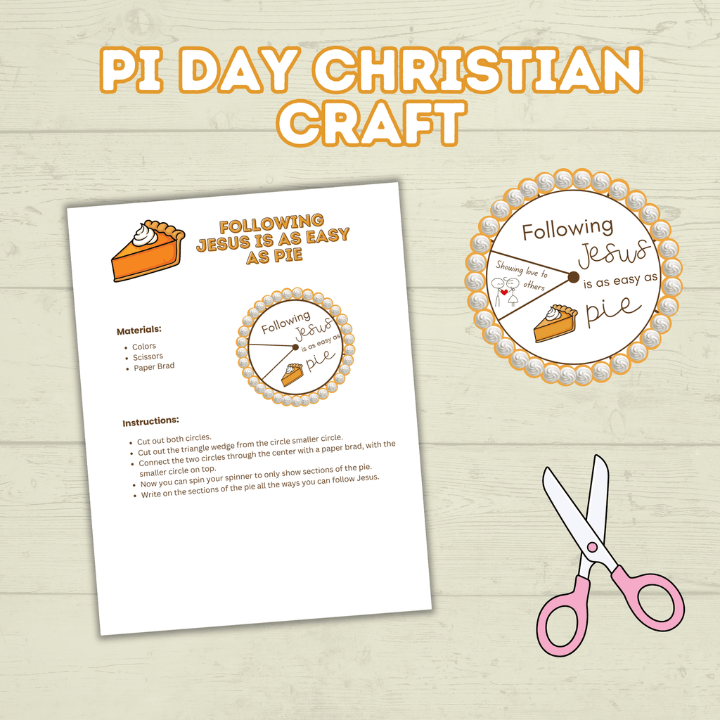 Pi Day Craft, Sunday School Craft, Christ Craft, Pie Craft, Pi Day Activity, Spinner Craft