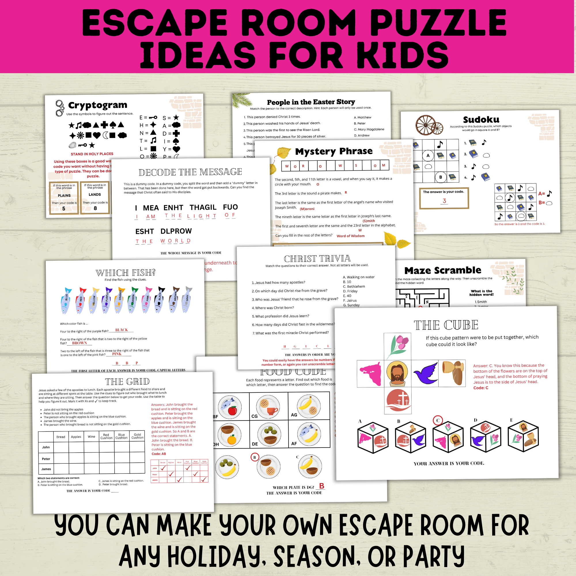 Escape Room Puzzles | Escape Room Ideas | Escape Room Games | Games for Kids | Party Games | Puzzles for Kids | Printable Escape Room
