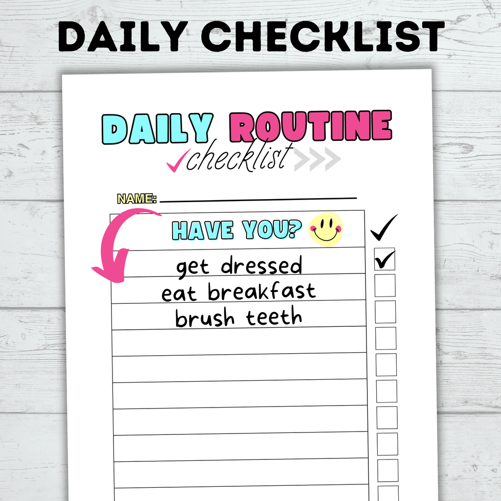 Daily Routine Checklist for Kids | Morning Routine Checklist | Bedtime Routine Checklist | Kids Checklist | Toddler Checklist | Chore Chart