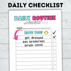 Daily Routine Checklist for Kids | Morning Routine Checklist | Bedtime Routine Checklist | Kids Checklist | Toddler Checklist | Chore Chart