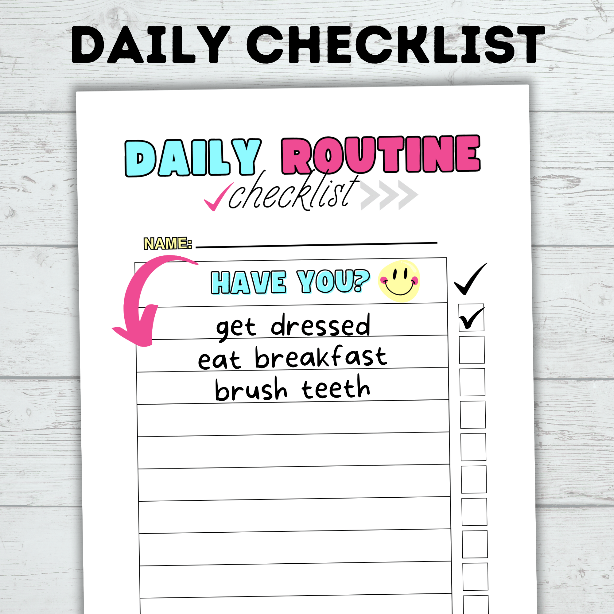 Daily Routine Checklist for Kids | Morning Routine Checklist | Bedtime Routine Checklist | Kids Checklist | Toddler Checklist | Chore Chart