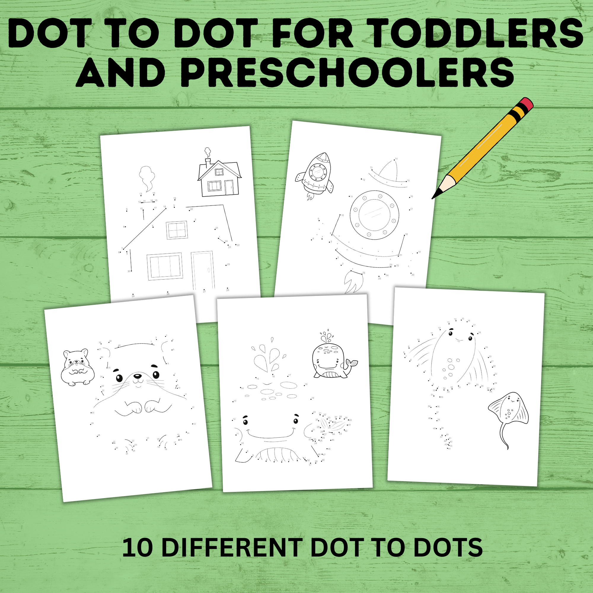 Dot to Dot for Toddlers and Preschoolers | Toddler worksheets | Toddler Printables | Preschool