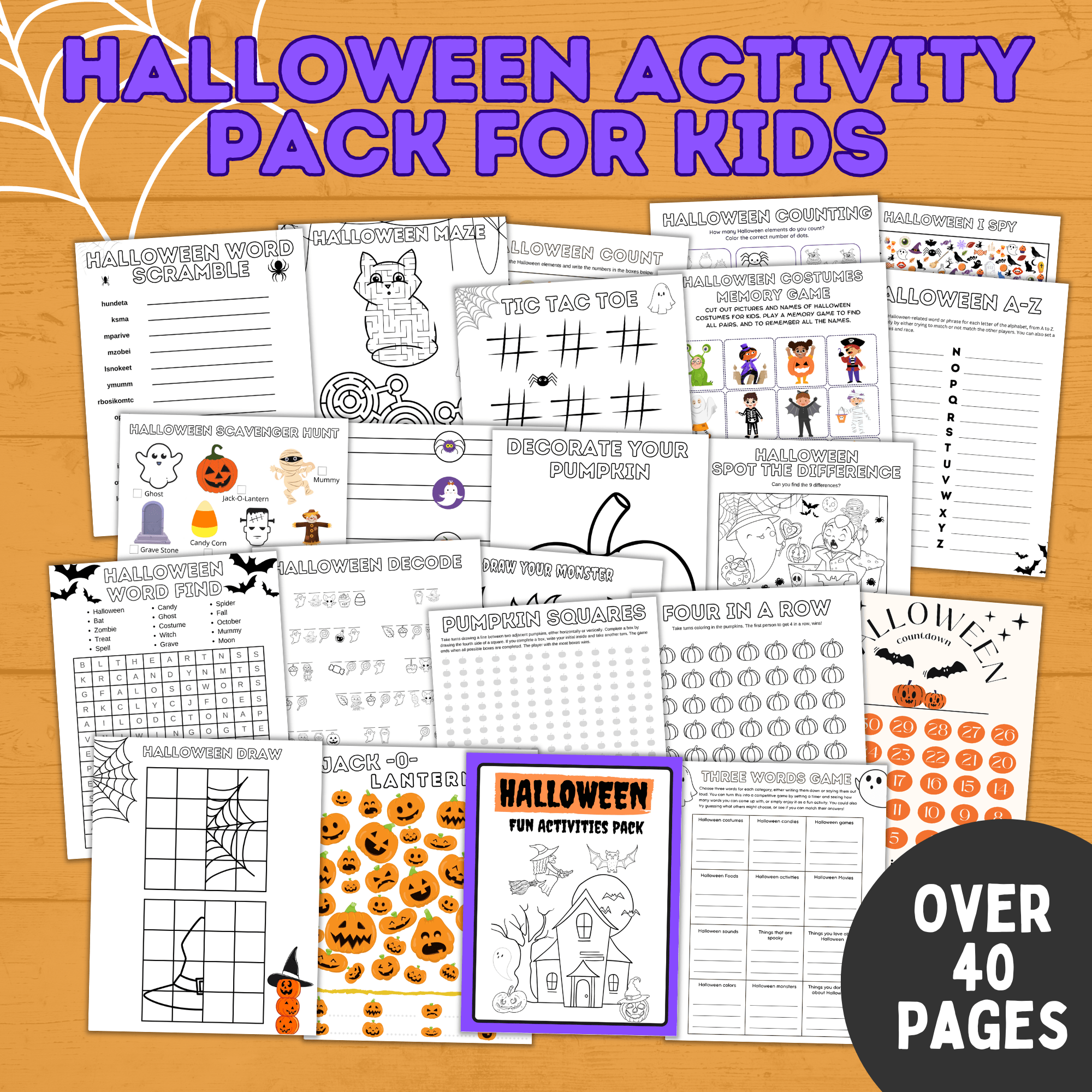 Halloween Activity Pack for Kids | Halloween Games | Halloween Activities | Kids Games | Party Games | Halloween Party | Printable Pack