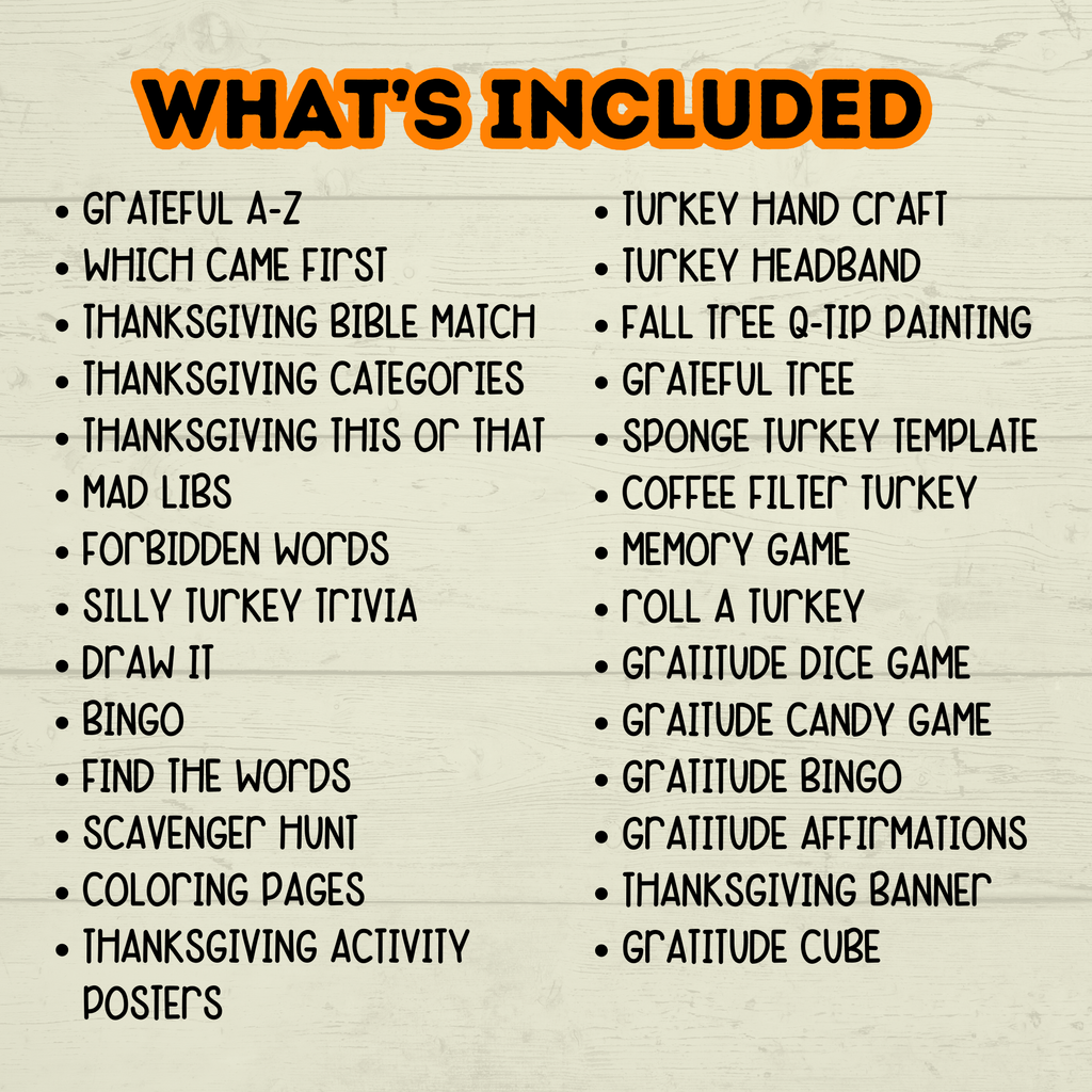 The Mega Kids Thanksgiving Activity and Crafts Bundle