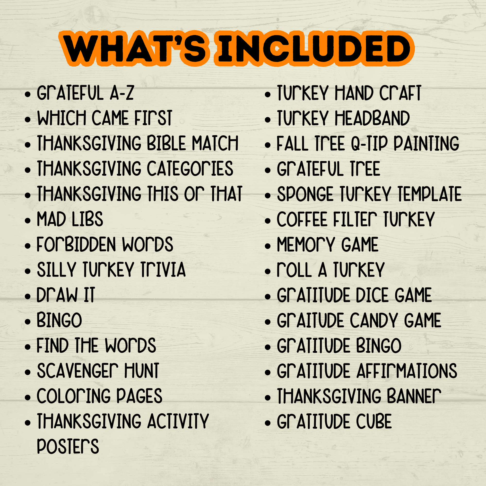 The Mega Kids Thanksgiving Activity and Crafts Bundle