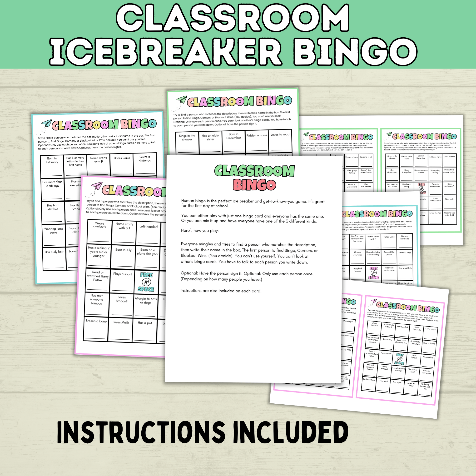Classroom Bingo | Back to School Bingo | Getting to Know You Bingo | Human Bingo | Ice Breaker Games for Kids | Back to School Games