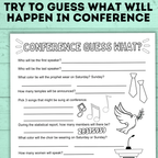 General Conference Guessing Game for Kids | General Conference Trivia for Kids | General Conference Activities | Kids Printables