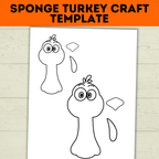 Turkey Craft | Thanksgiving Craft | Sponge Turkey Craft for kids | party Crafts | Classroom Crafts | Thanksgiving Printables | Turkey