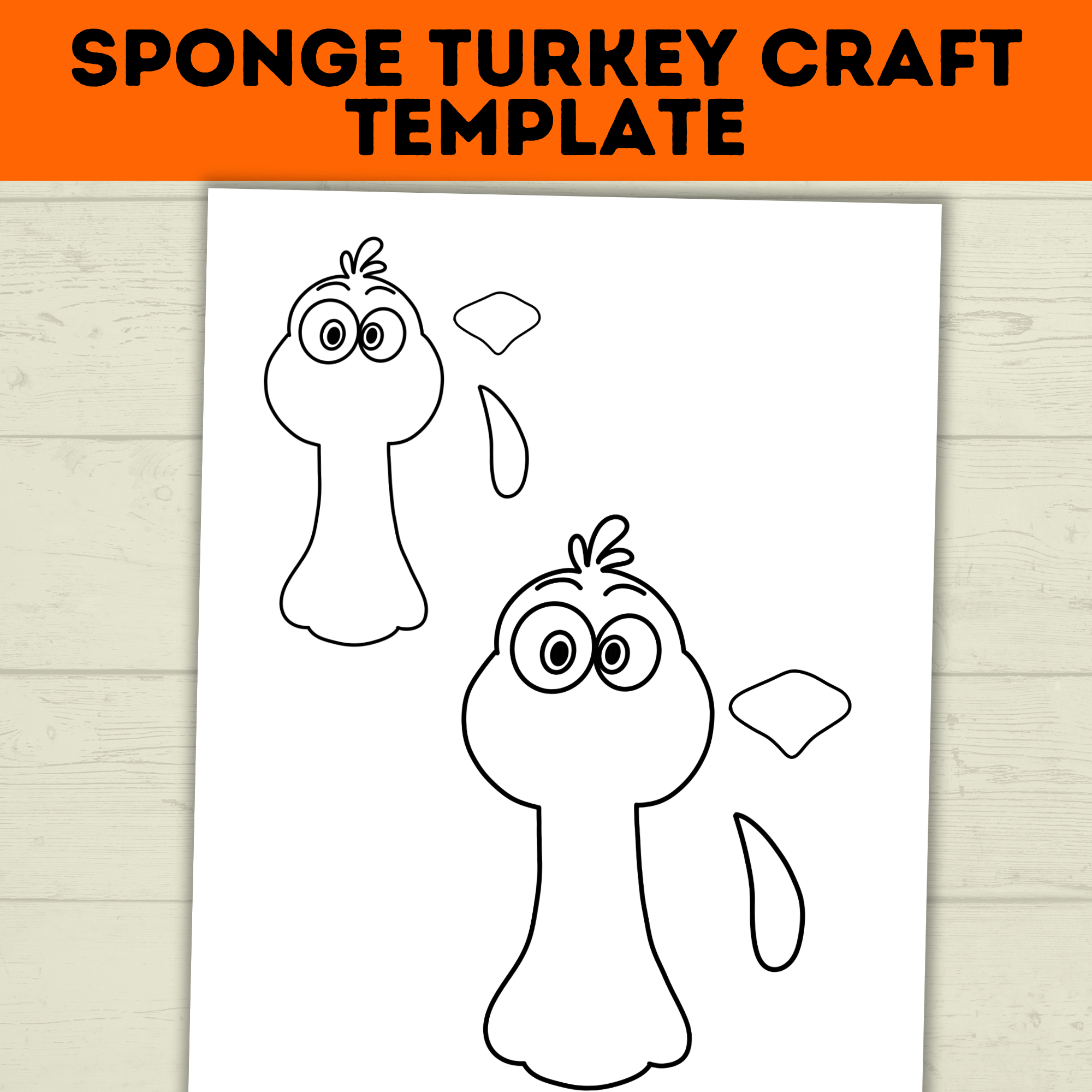 Turkey Craft | Thanksgiving Craft | Sponge Turkey Craft for kids | party Crafts | Classroom Crafts | Thanksgiving Printables | Turkey