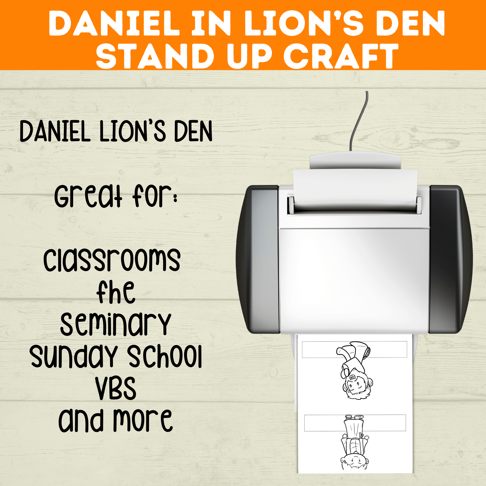 Bible Characters Daniel in the Lion's Den Craft for Kids, Sunday School Crafts, Bible Coloring Pages Lesson, Digital Download, PDF