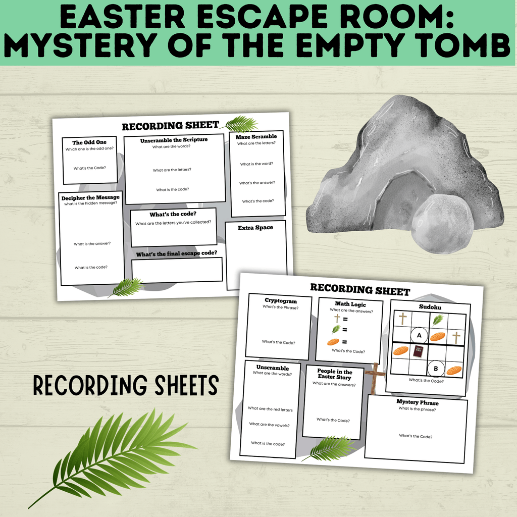 Bible Escape Room | Easter Escape Room | Mystery of the Empty Tomb Escape Room | Printable Escape Room | Easter Games | Escape Room for Kids