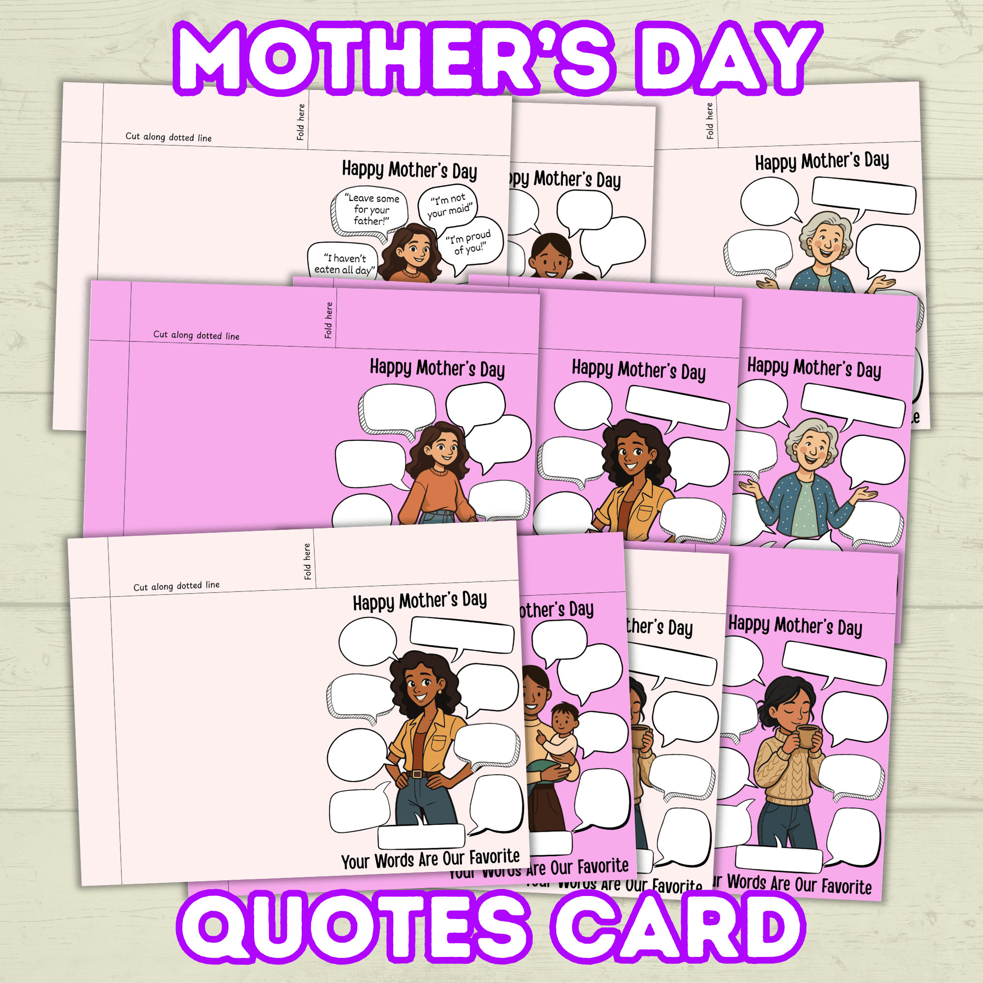 Funny Mother's Day Card, Mother Quote, Mom Quotes, What Mom Says, Humor Mom Card, Mom Gift, Family Card, Wife Card, Card from Siblings