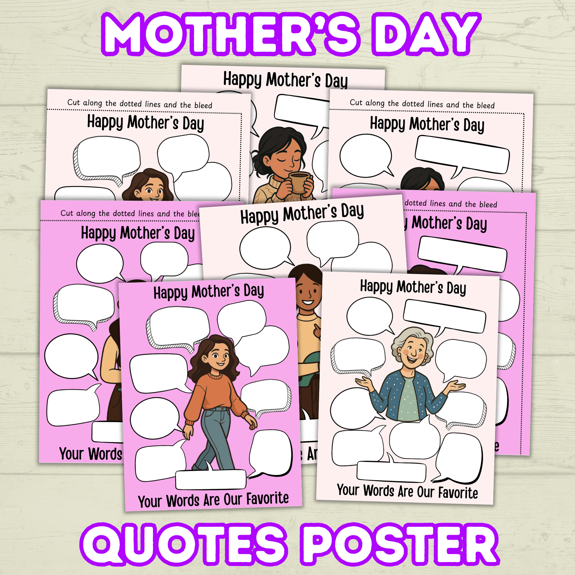 Mother's Day Keepsake Quotes Poster and Card, Personalized Fill in the blank Mom, Funny Gift for Mom, Mother's Day Gift, Grandma Gift Funny