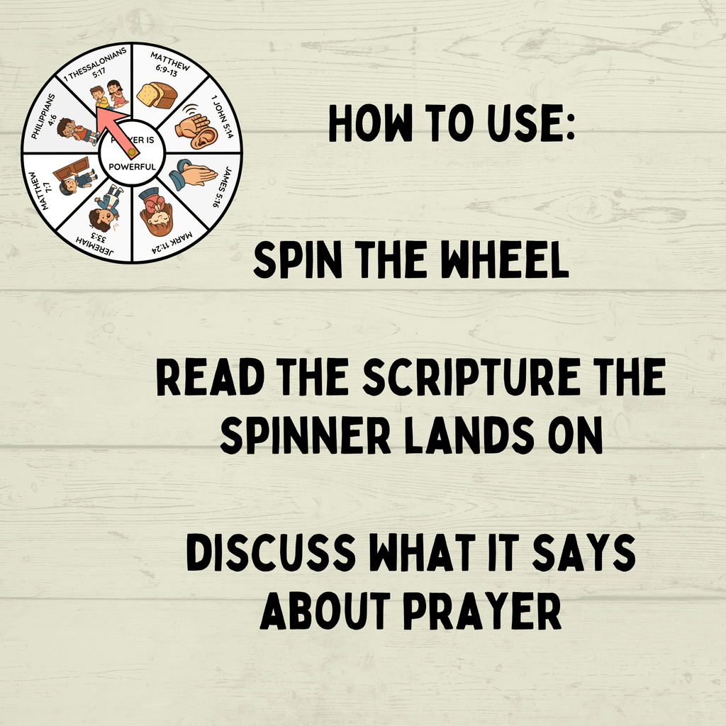Prayer Spinner Craft, Prayer Craft for kids, Sunday School Craft, Bible Craft