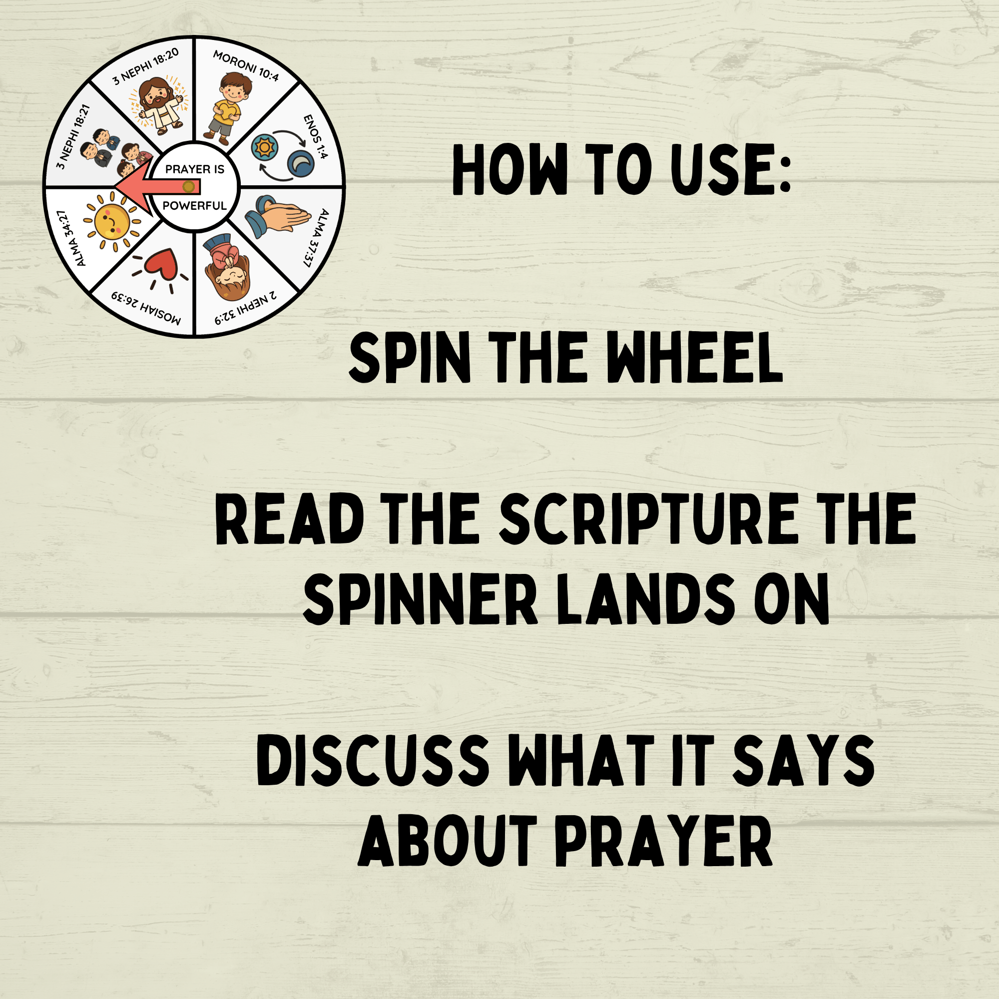 Book of Mormon Spinner Craft, BOM Craft, Sunday School Craft, Prayer Craft