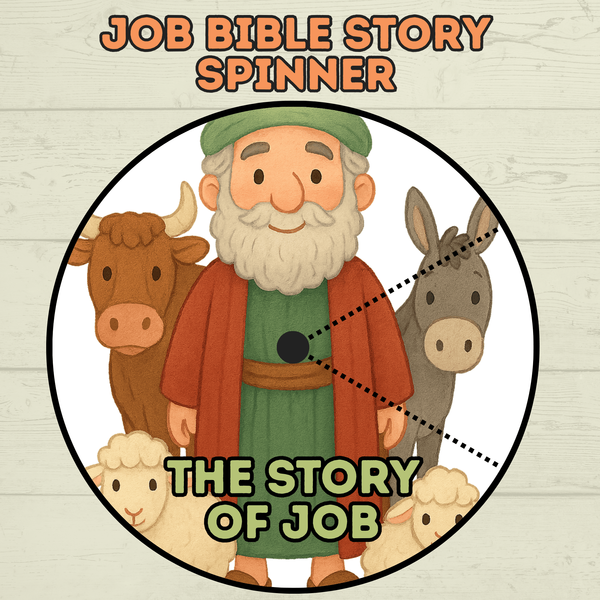 Job Bible Story Spinner Craft, Bible Craft, Sunday School Craft, Job Lesson, VBS, Homeschool, Christian Activity, Old Testament Craft