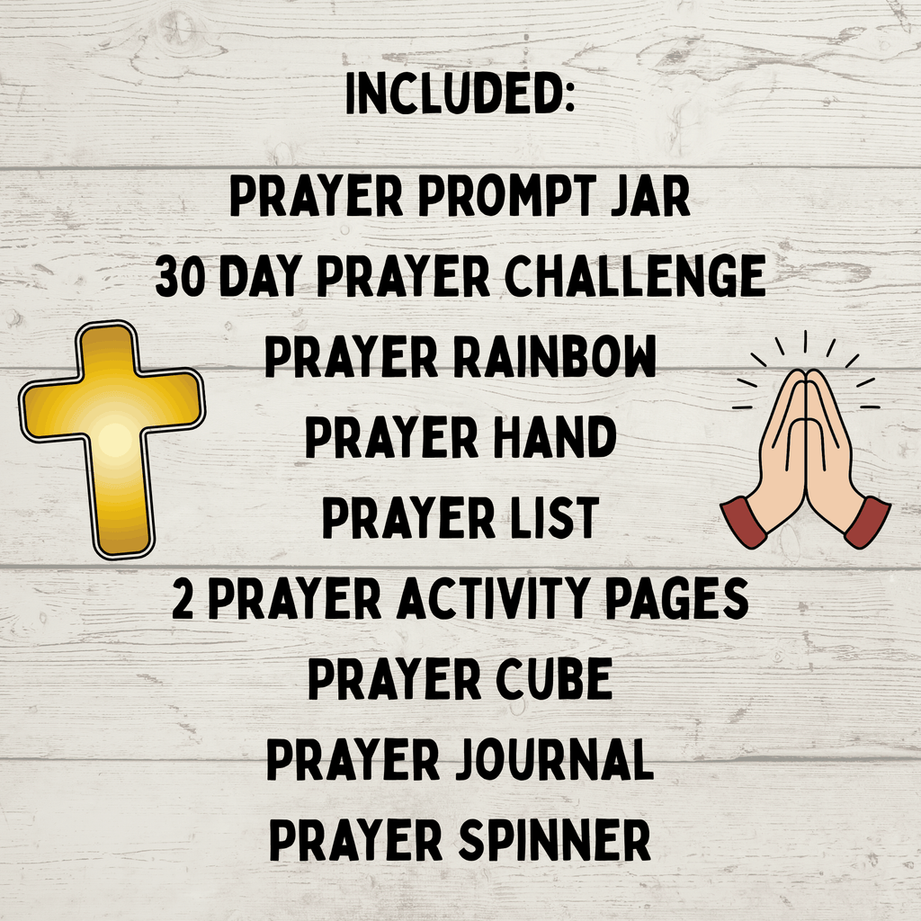 Prayer Printable for Kids, Prayer Cube, Prayer Prompts, Prayer Guide, Prayer Calendar, Prayer Activity Sheets, Prayer List, Prayer Rainbow