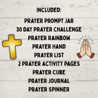 Prayer Printable for Kids, Prayer Cube, Prayer Prompts, Prayer Guide, Prayer Calendar, Prayer Activity Sheets, Prayer List, Prayer Rainbow