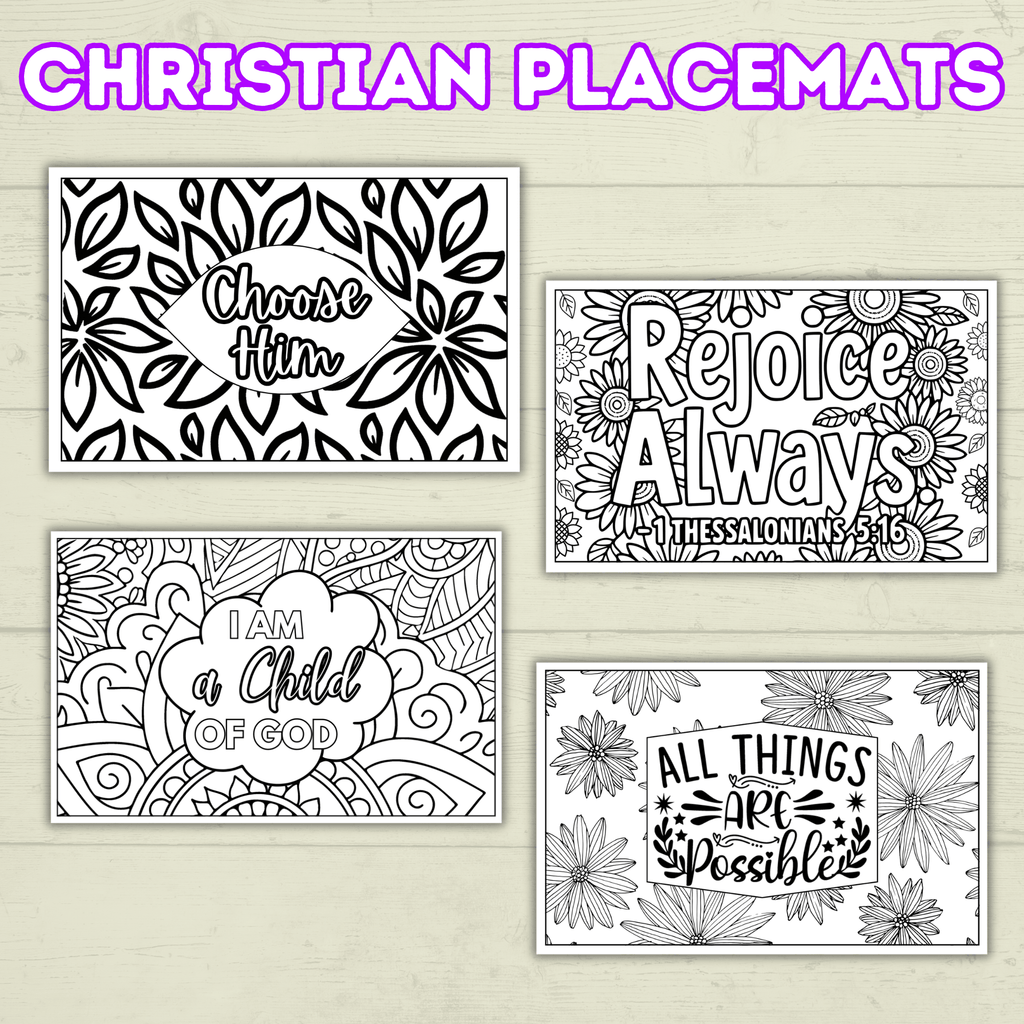 Christian Placemats for Kids and Adults