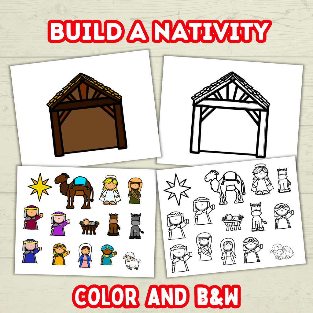 Build a Paper Christmas Nativity Scene Activity Printable for Kids