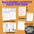 Halloween Activity Pack for Kids | Halloween Games | Halloween Activities | Kids Games | Party Games | Halloween Party | Printable Pack