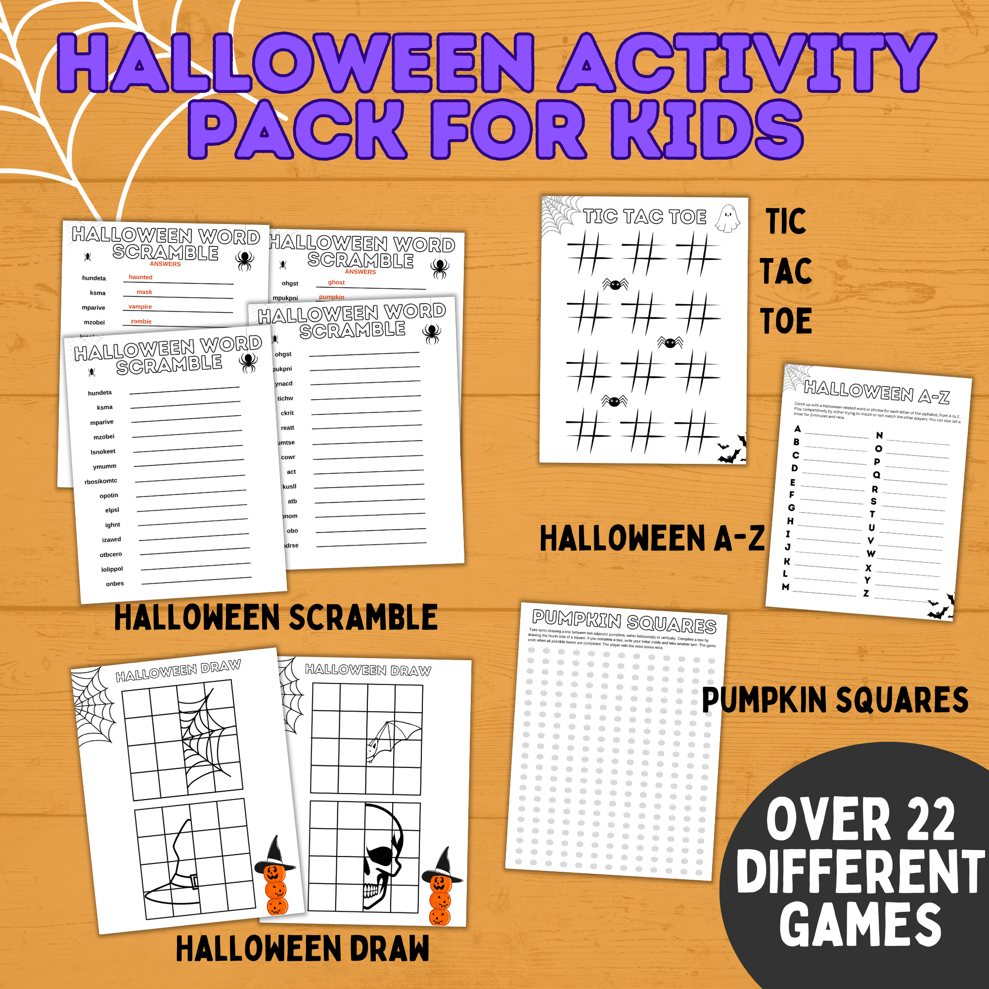 Halloween Activity Pack for Kids | Halloween Games | Halloween Activities | Kids Games | Party Games | Halloween Party | Printable Pack