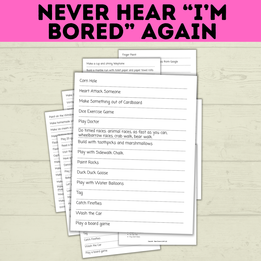 Kids Boredom-Busting Jar | Kids Activities | Kids Printable | Summer Activities | Simple Kids Activities | Toddler Activities | PDF download