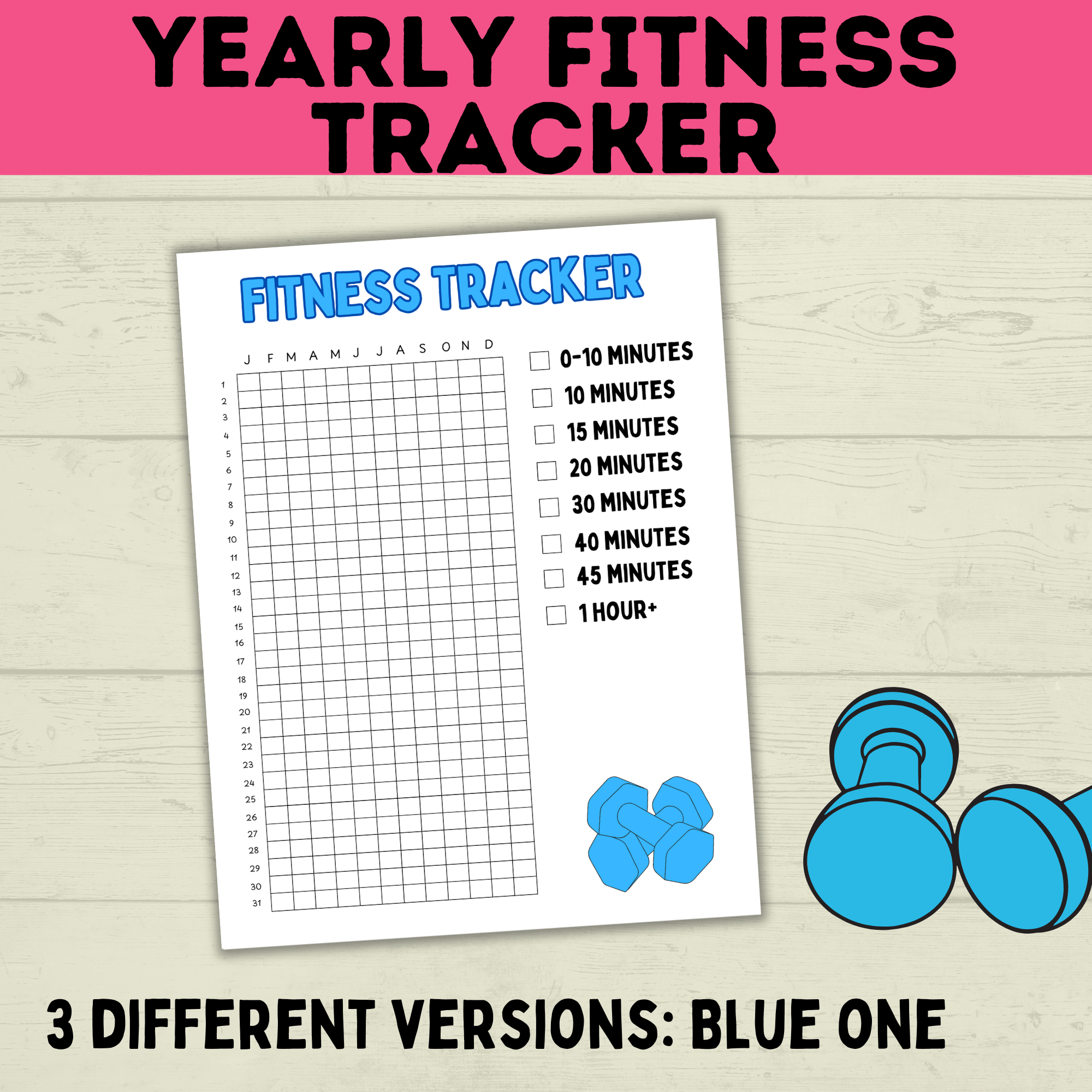 Kid's Fitness Tracker | Kid's Exercise Log | Exercise Chart for Kids | Family Exercise Tracker | Exercise Minutes | PE Tracker | Yearly