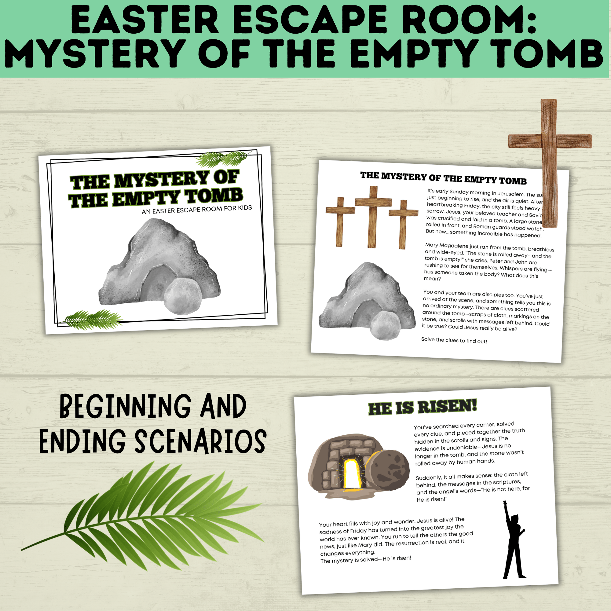 Bible Escape Room | Easter Escape Room | Mystery of the Empty Tomb Escape Room | Printable Escape Room | Easter Games | Escape Room for Kids