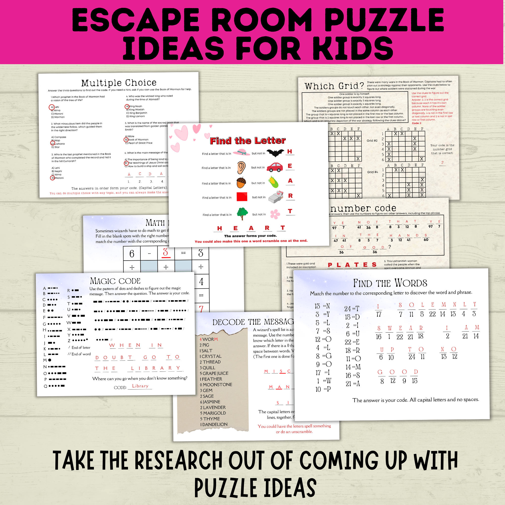 Escape Room Puzzles | Escape Room Ideas | Escape Room Games | Games for Kids | Party Games | Puzzles for Kids | Printable Escape Room