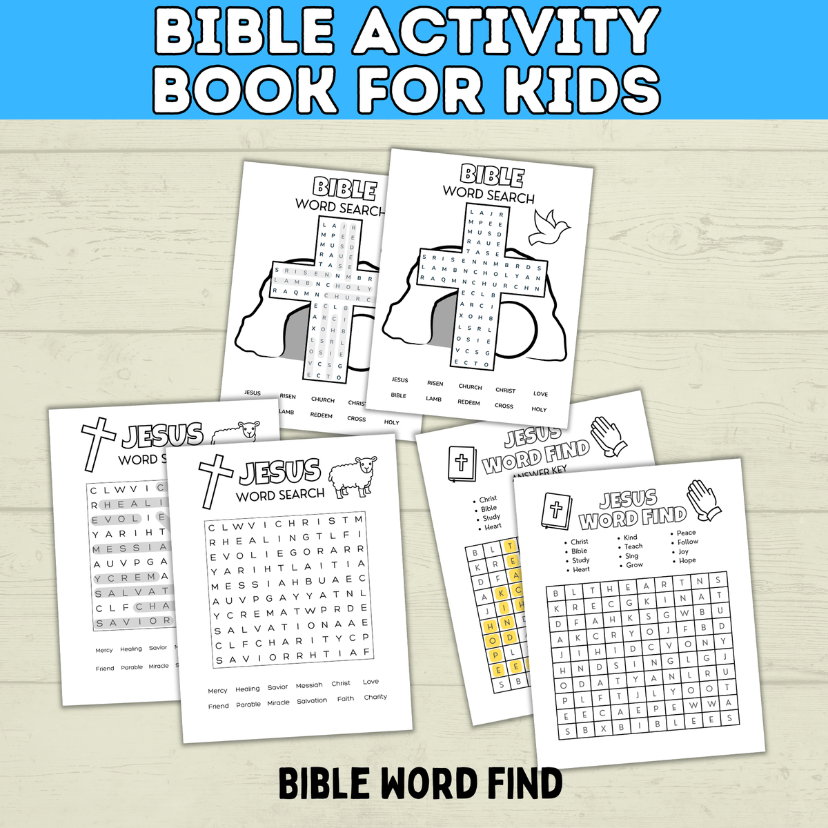 Bible Math Activity Sheets Bible Games | Bible Activity Sheets | Bible Placemat Activity Sheets ...