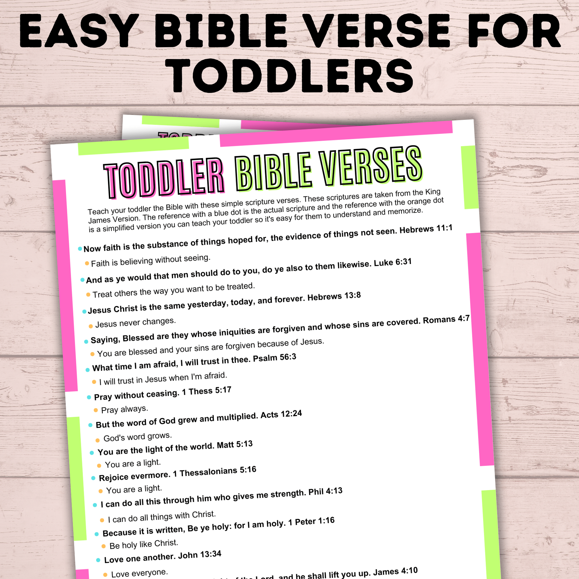 Bible Verses for Toddlers | Scriptures for Toddlers | Easy Bible Verses to Memorize | Bible Verses for Kids | Scriptures for Kids | Bible