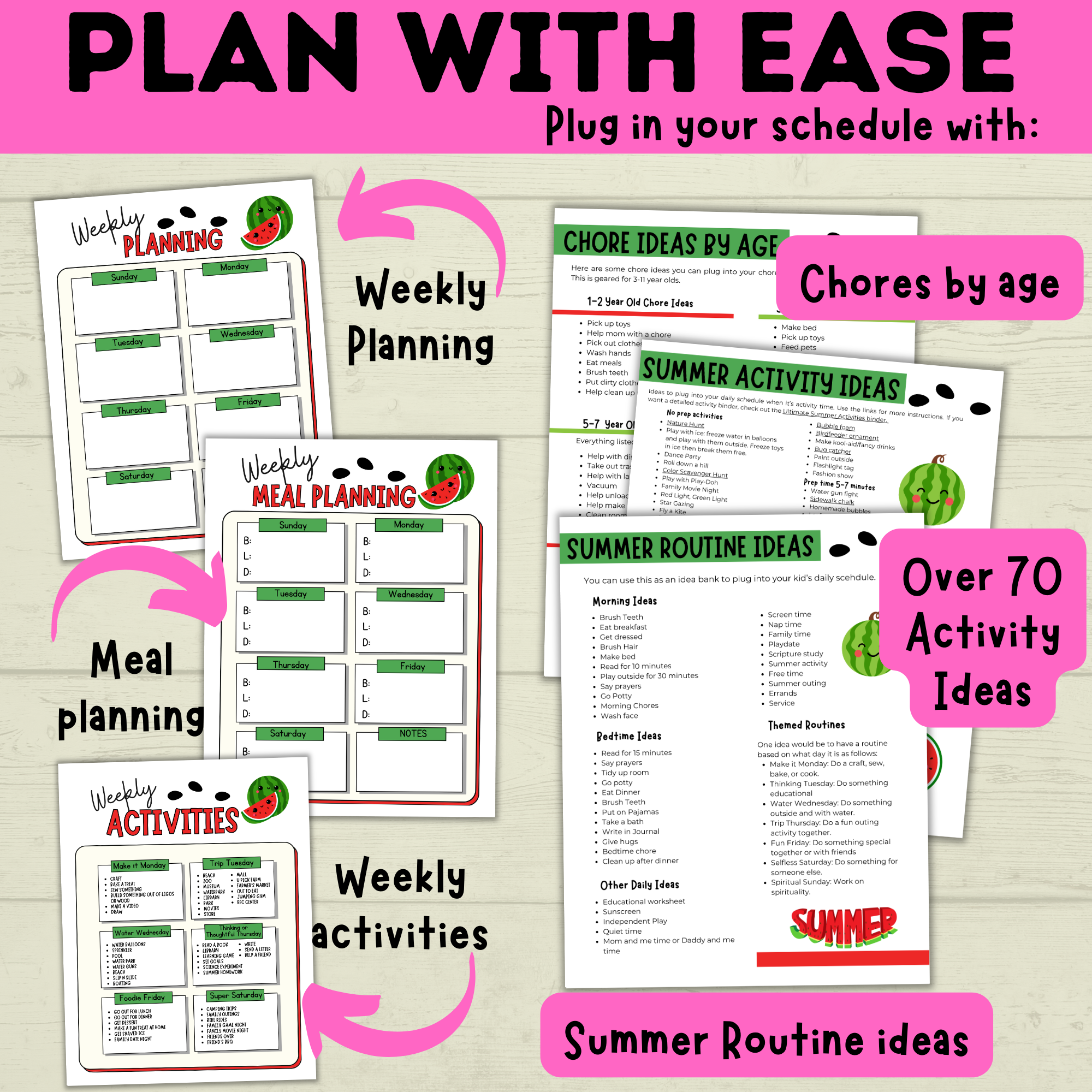 Summer Planner | Summer Schedule | Summer Activities | Summer Printable | Summer Fun | Chore Chart | Sample Schedule | Activity Ideas