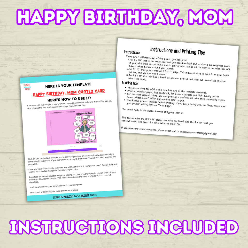 Funny Happy Birthday Mom Card, Birthday Card for Mom, Greeting Card, Quotes Card