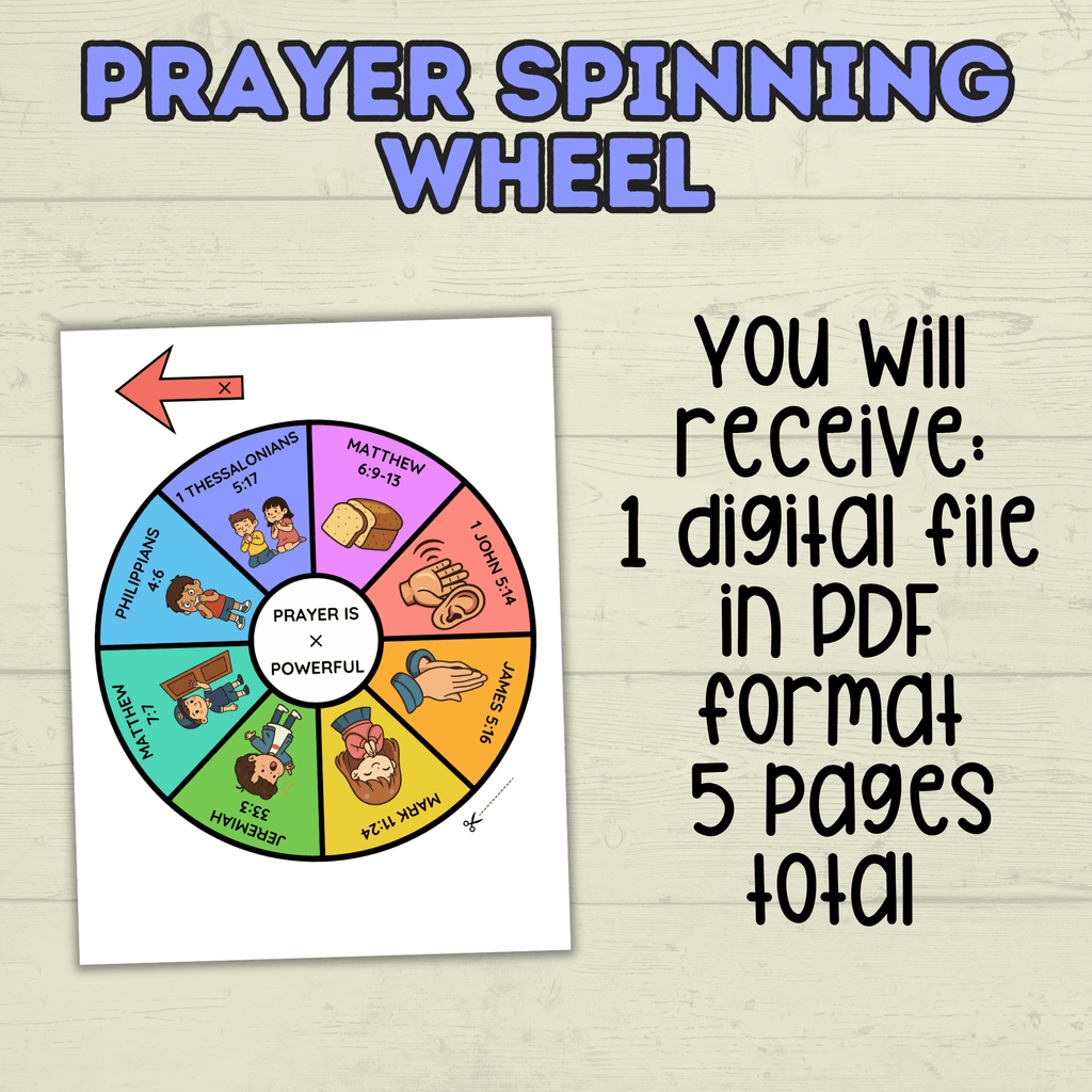 Prayer Spinner Craft, Prayer Craft for kids, Sunday School Craft, Bible Craft