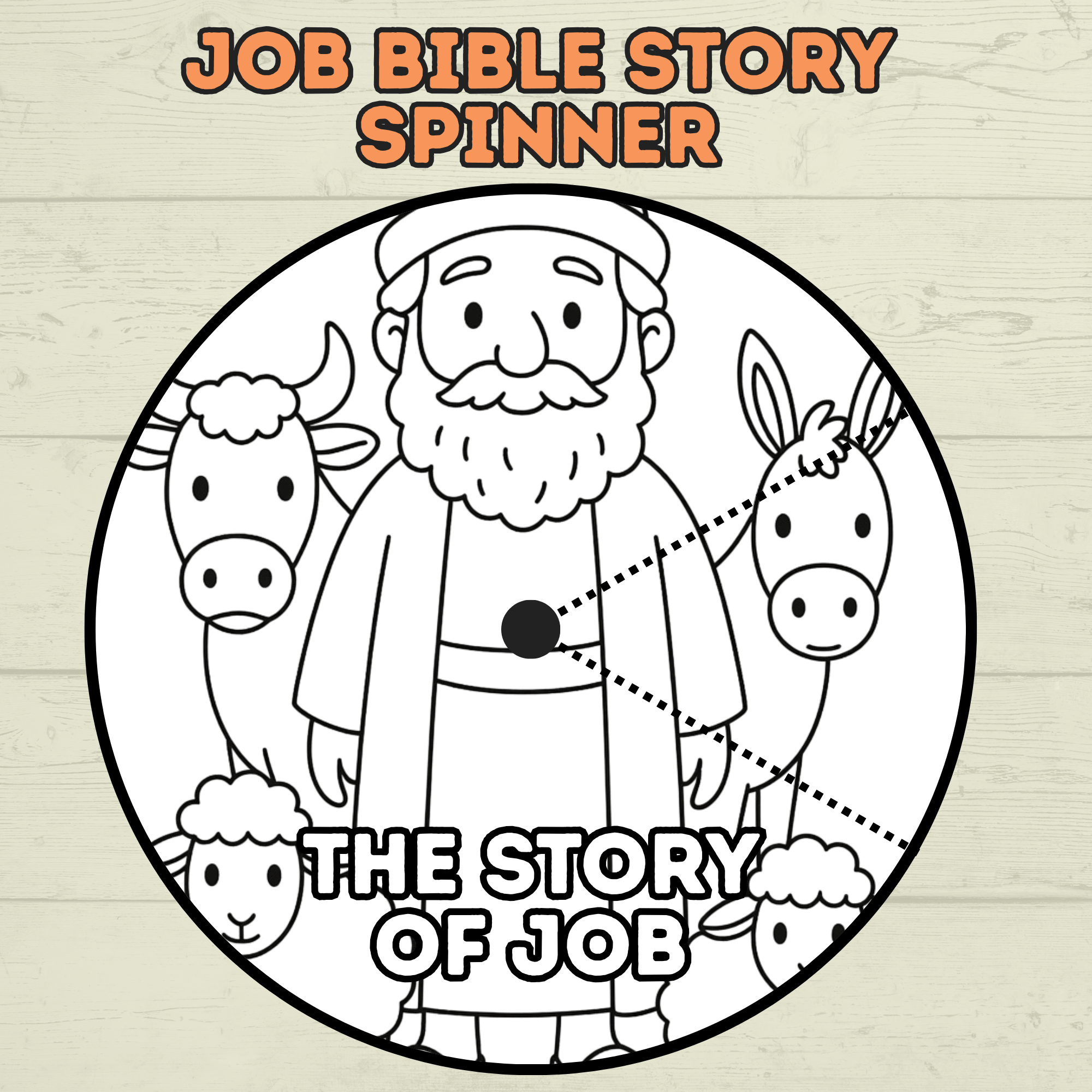 Job Bible Story Spinner Craft, Bible Craft, Sunday School Craft, Job Lesson, VBS, Homeschool, Christian Activity, Old Testament Craft