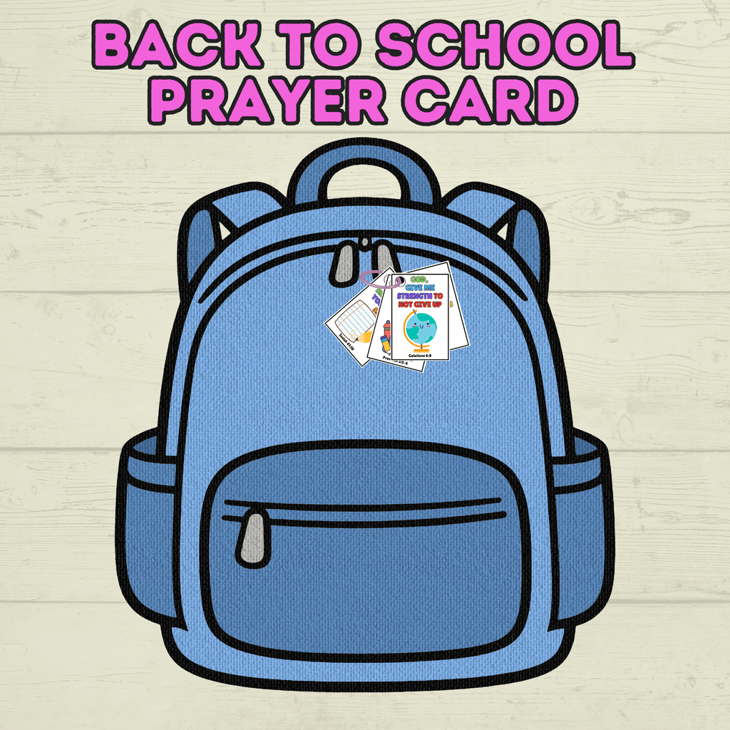 Back to School Prayer Cards, Scripture Verse Cards, Christian cards, Kids Prayer Card, First Day of School, Lunchbox Cards, Mini Prayer Card