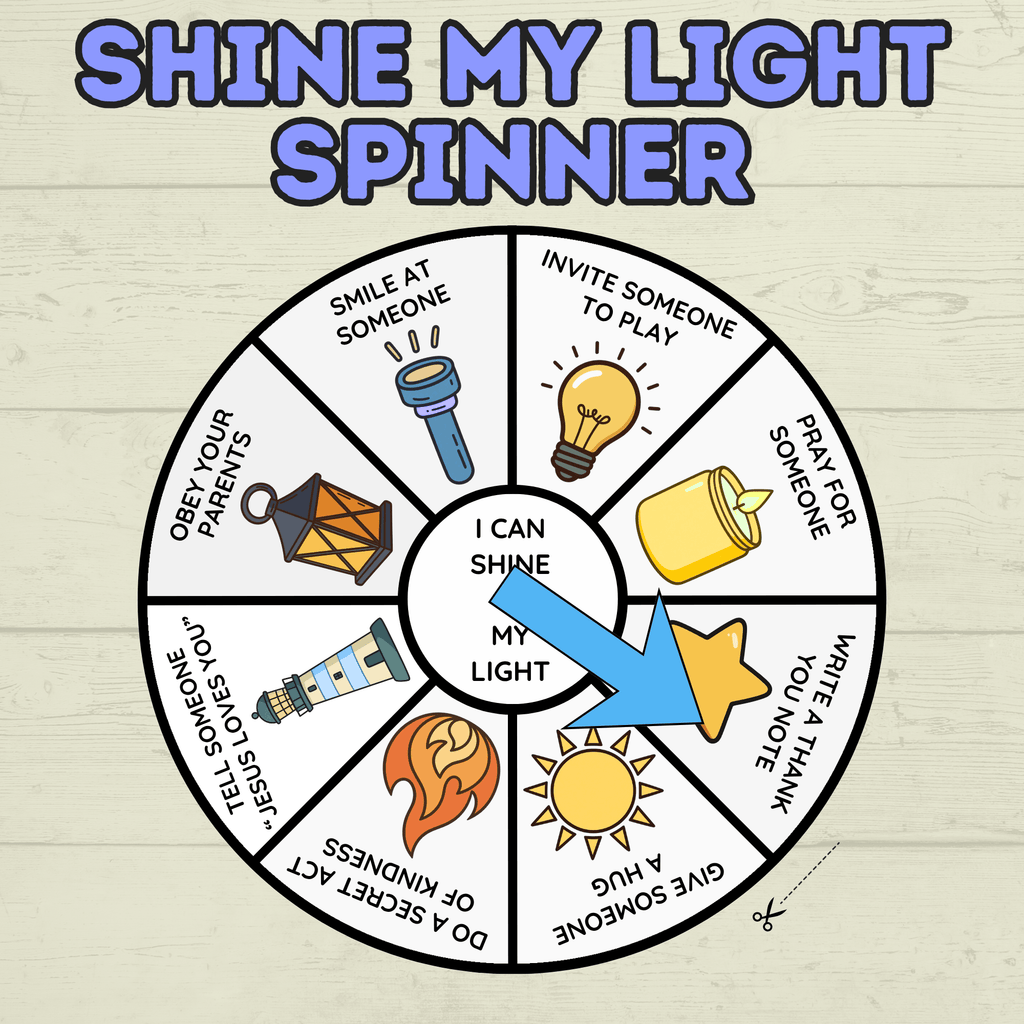 Shine My Light Craft, Matthew 5 Lesson, Bible Crafts, Sunday School Crafts, Spinner Craft, Christian Craft, Homeschool, Shine Your Light