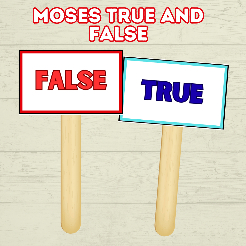 Moses True and False, Moses Trivia, Moses Activity, Sunday School Activity, Bible Lesson, Old Testament, Genesis, Exodus, Christian Activity