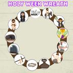 Holy Week Story Craft, Holy Week Wreath, Palm Sunday Bible Craft, Easter Week Craft, He is Risen, LDS Activities, Sunday School Craft