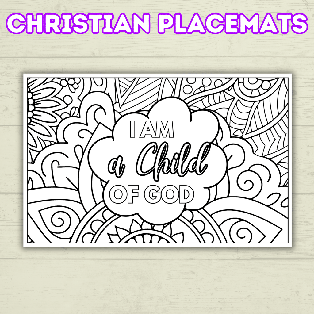 Christian Placemats for Kids and Adults