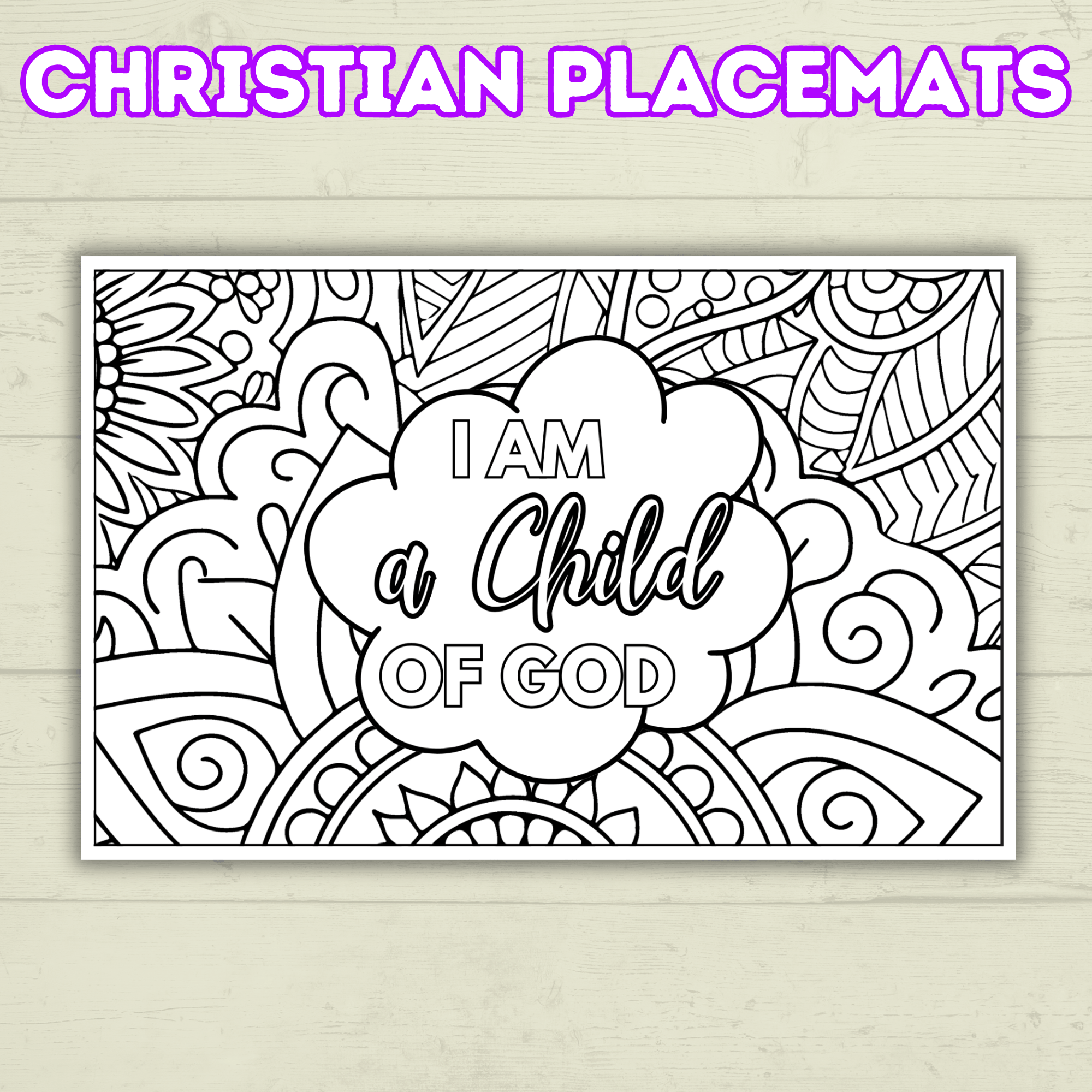 Christian Placemats for Kids and Adults