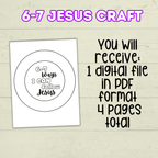 67 Craft, 67 Christian Craft for Kids, Sunday School Craft, I Love Jesus Craft, 67 Kids Activity, Christian Wreath, 67 Coloring Page