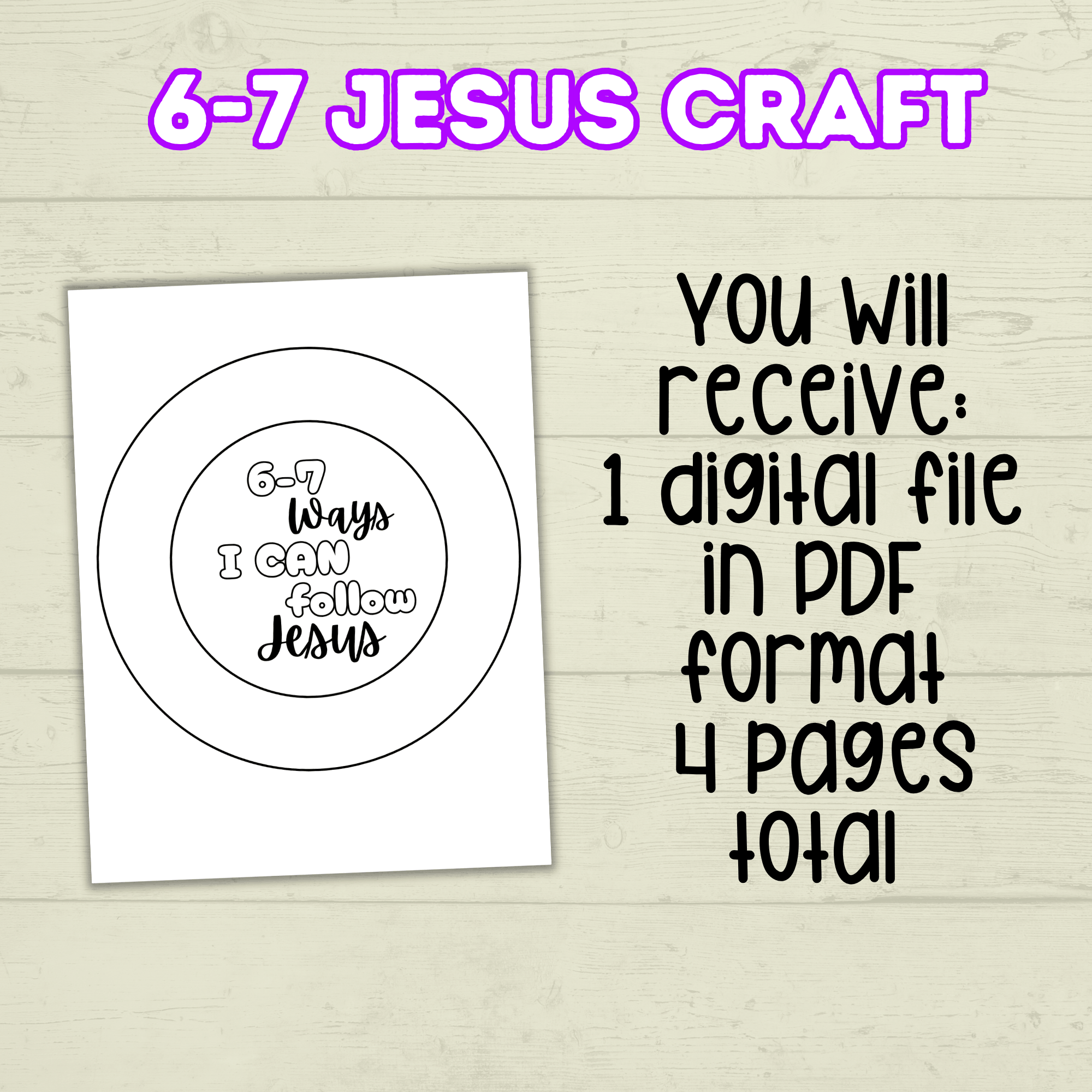 67 Craft, 67 Christian Craft for Kids, Sunday School Craft, I Love Jesus Craft, 67 Kids Activity, Christian Wreath, 67 Coloring Page